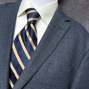 Joseph Abboud Heritage 44R Blue Reda Italian Wool Blazer Jacket Egypt Woven 110s